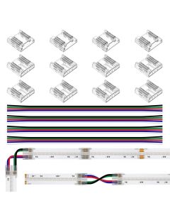 FCOB Transparent Connectors Solderless Cover for PWM 5pin RGBW 6pin RGBCCT SPI 3pin RGBIC 12mm FOB COB LED Strip Light